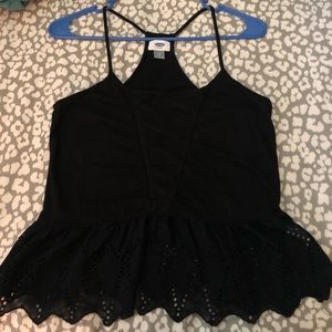 Strappy black tank top